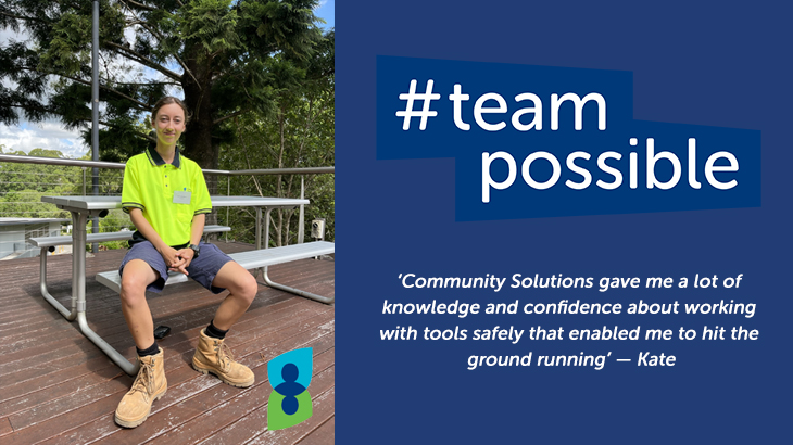 Tradie sitting on bench