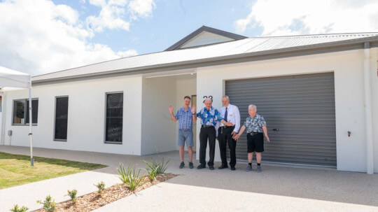 Keith Perry, Robert MacKenzie and Frank Jenson, along with John O’Sullivan were handed the keys to their brand new home in Mackay