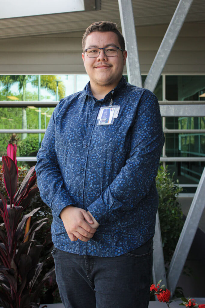 Photo of Brandon in 2023 outside Support Centre.