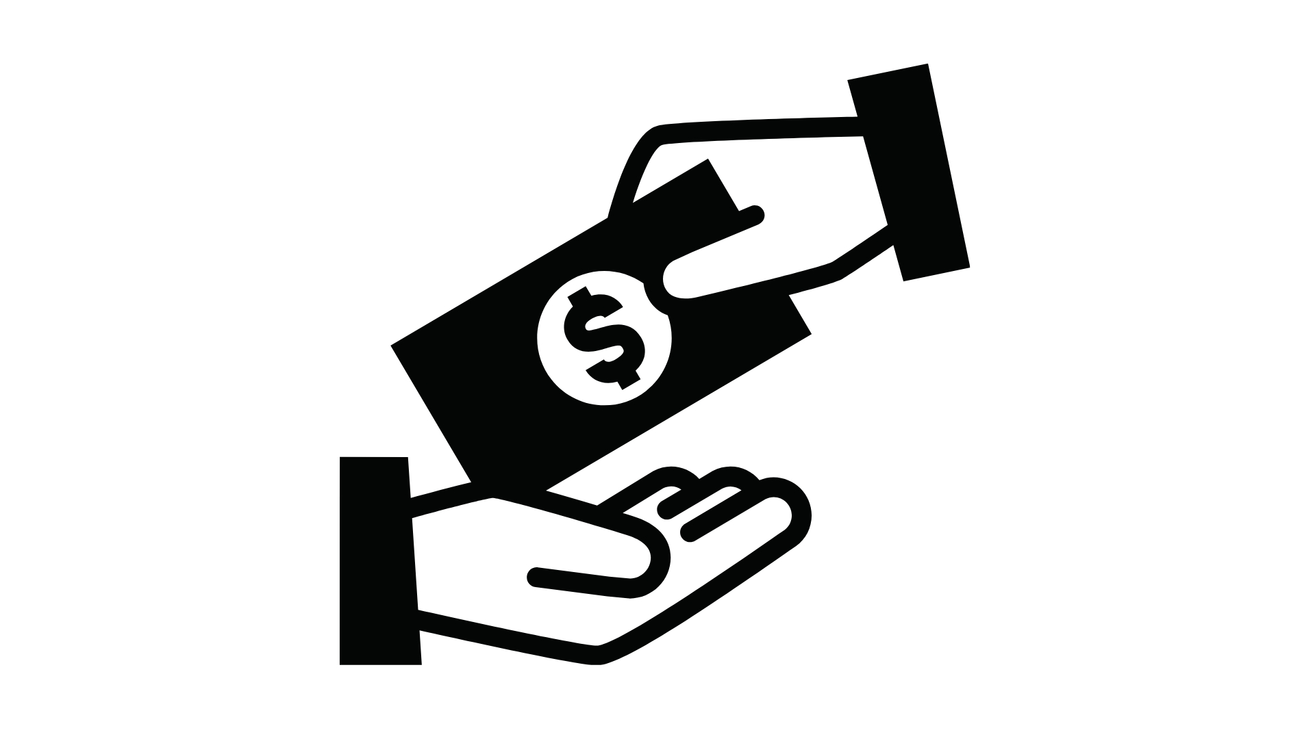 A person handing money to someone.